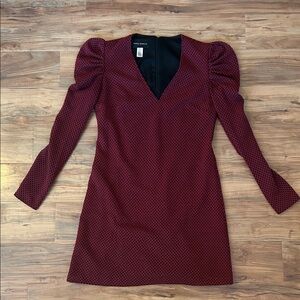 Donna Morgan Romantic Goth Puff Shoulder Fit & Flare Dress Scoop Neck Lined